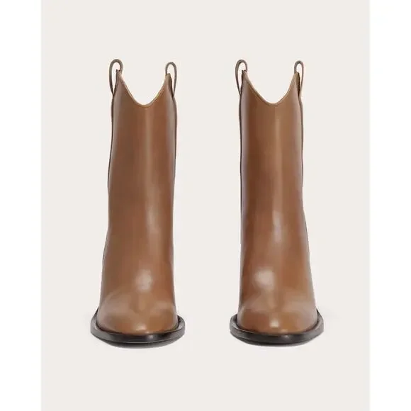 NEW Everlane The Outlaw Boot Saddle Brown Leather Boots Size 8 - Picture 4 of 8